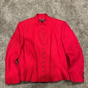 Ralph Lauren Women's Red Button Down Blazer